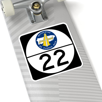 PR old toll road 22 (Puerto Rico) (Road Sign) STICKER Vinyl Kiss-Cut Decal