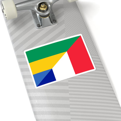 Flag of Gabon and France (France) STICKER Vinyl Kiss-Cut Decal