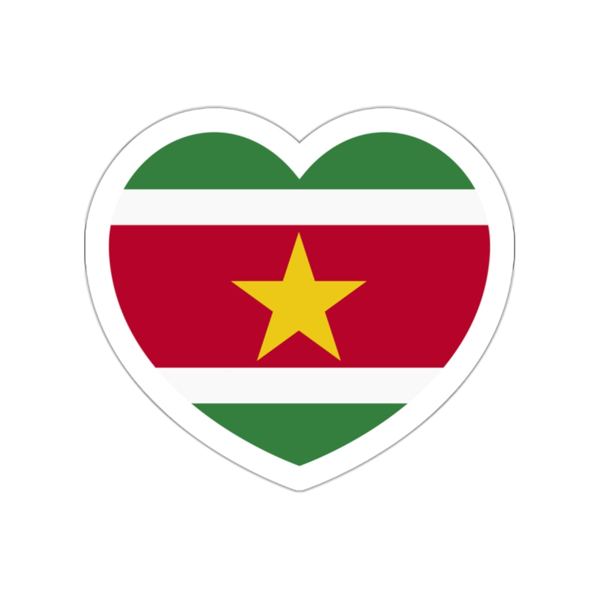 Heart Flag of Suriname - STICKER Vinyl Die-Cut Decal