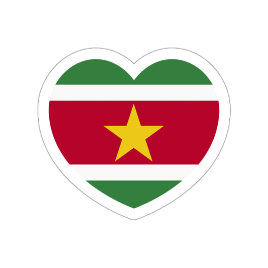 Heart Flag of Suriname - STICKER Vinyl Die-Cut Decal