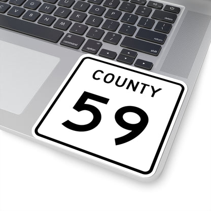 County 59 square (Minnesota) (Road Sign) STICKER Vinyl Kiss-Cut Decal