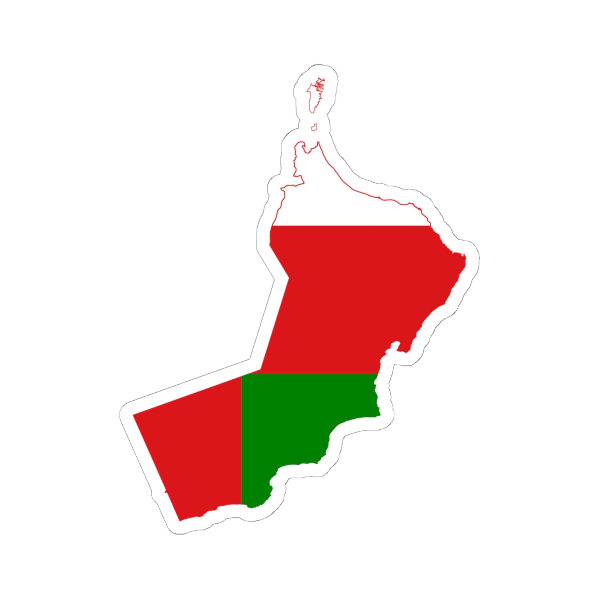 Flag map of Oman (Oman) STICKER Vinyl Kiss-Cut Decal