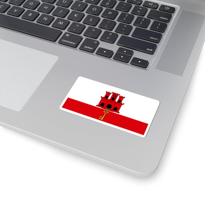 Flag of Gibraltar (United Kingdom) STICKER Vinyl Kiss-Cut Decal