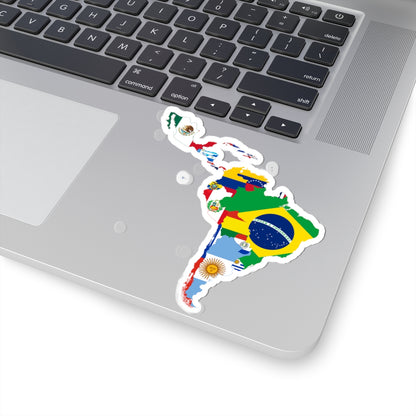 Flag map of Latin America (Costa Rica) STICKER Vinyl Kiss-Cut Decal