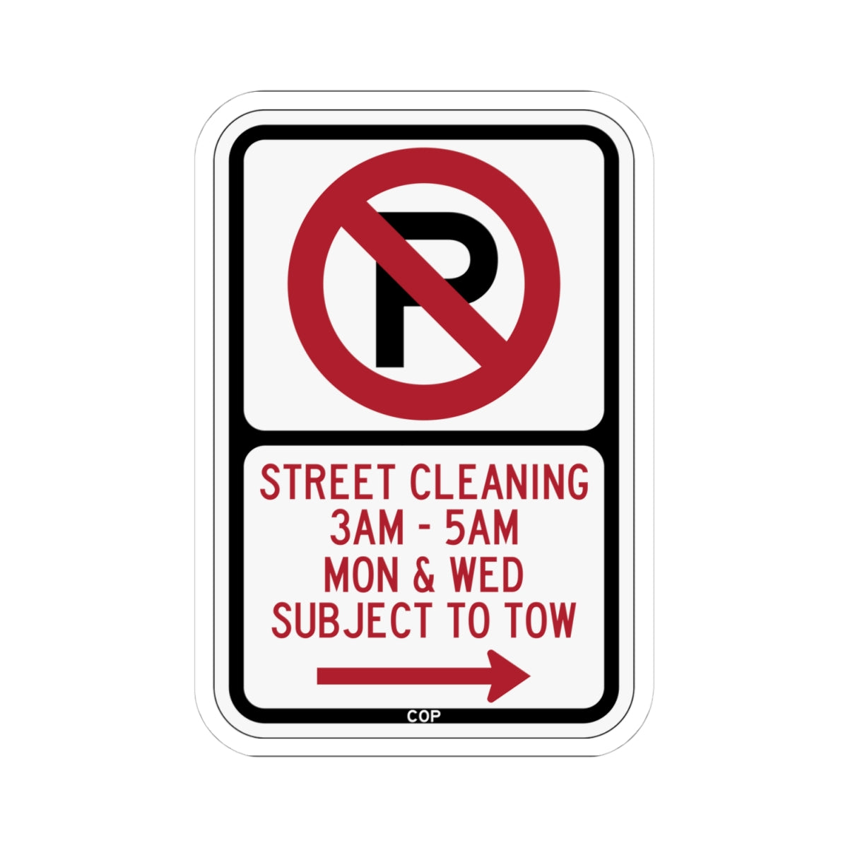 PBOT Road sign P1100L (Oregon) (Road Sign) STICKER Vinyl Kiss-Cut Decal