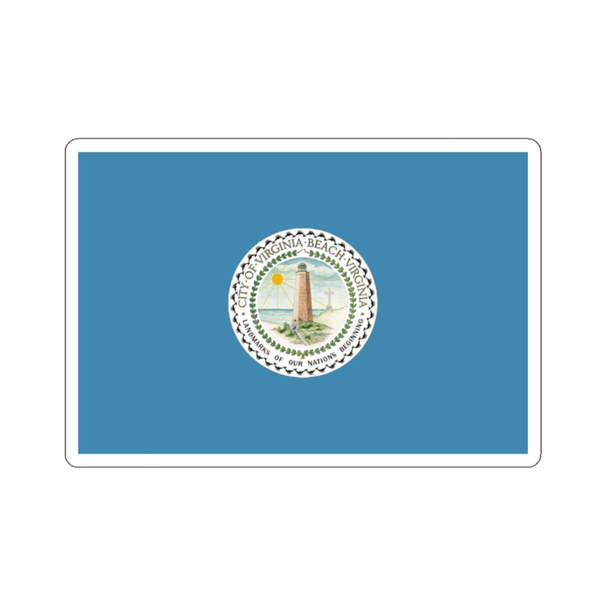 Flag of Virginia Beach, Virginia - STICKER Vinyl Kiss-Cut Decal