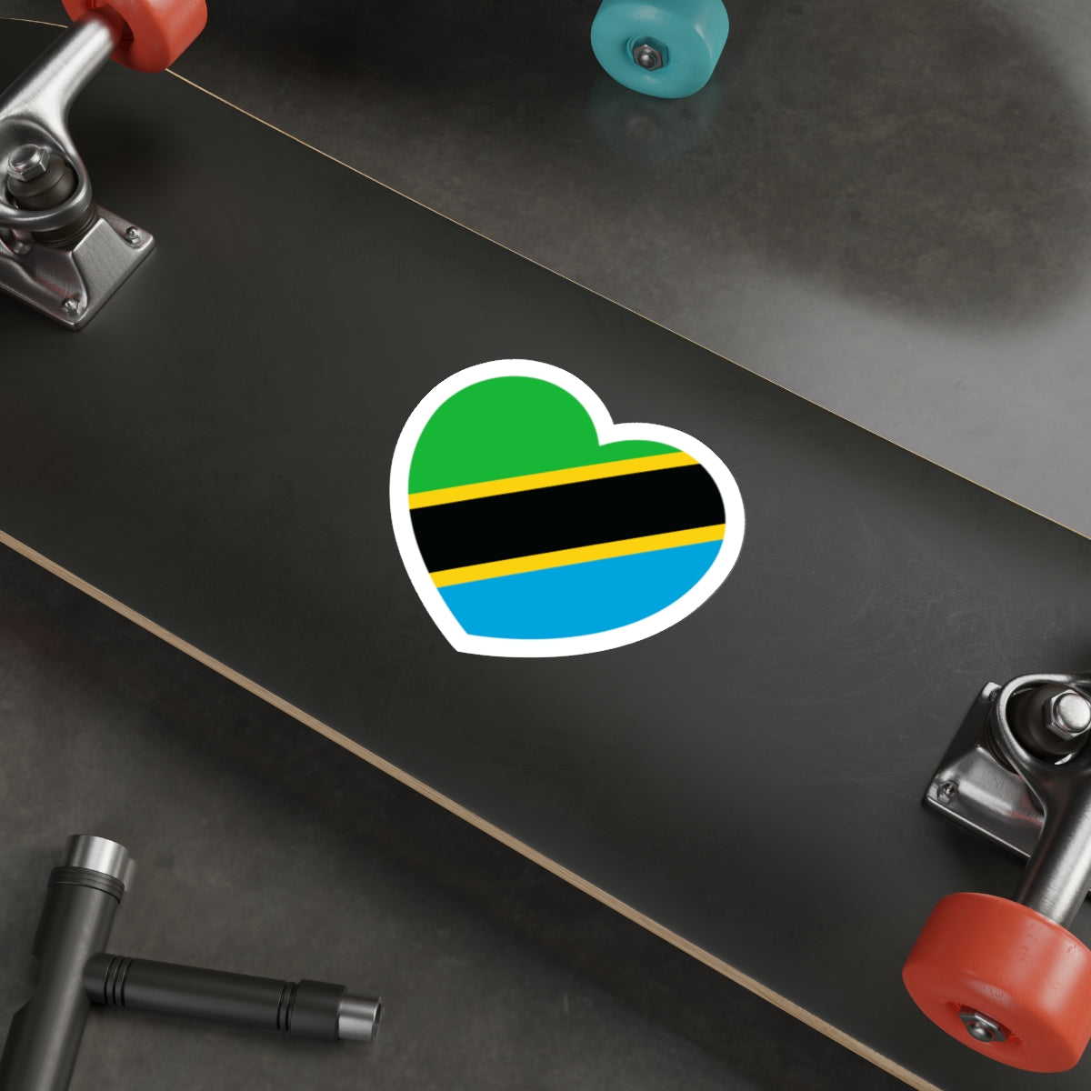 Heart Flag of Tanzania - STICKER Vinyl Die-Cut Decal