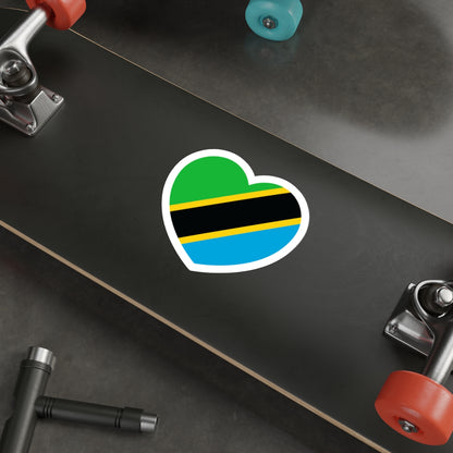 Heart Flag of Tanzania - STICKER Vinyl Die-Cut Decal