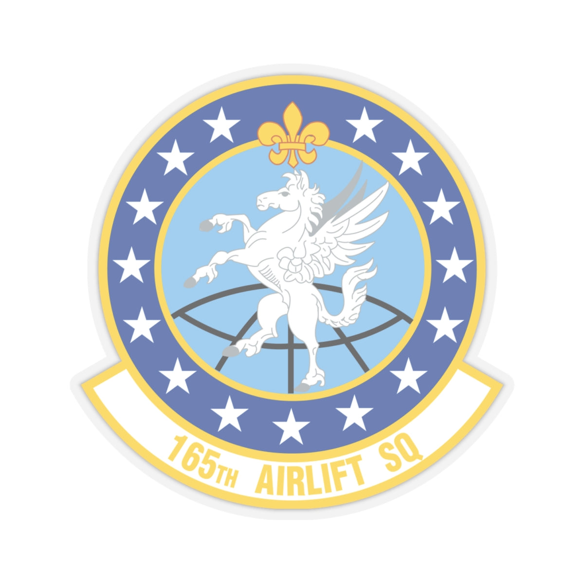 165 Airlift Squadron (U.S. Air Force) STICKER Vinyl Kiss-Cut Decal-4" × 4"-Transparent-The Sticker Space