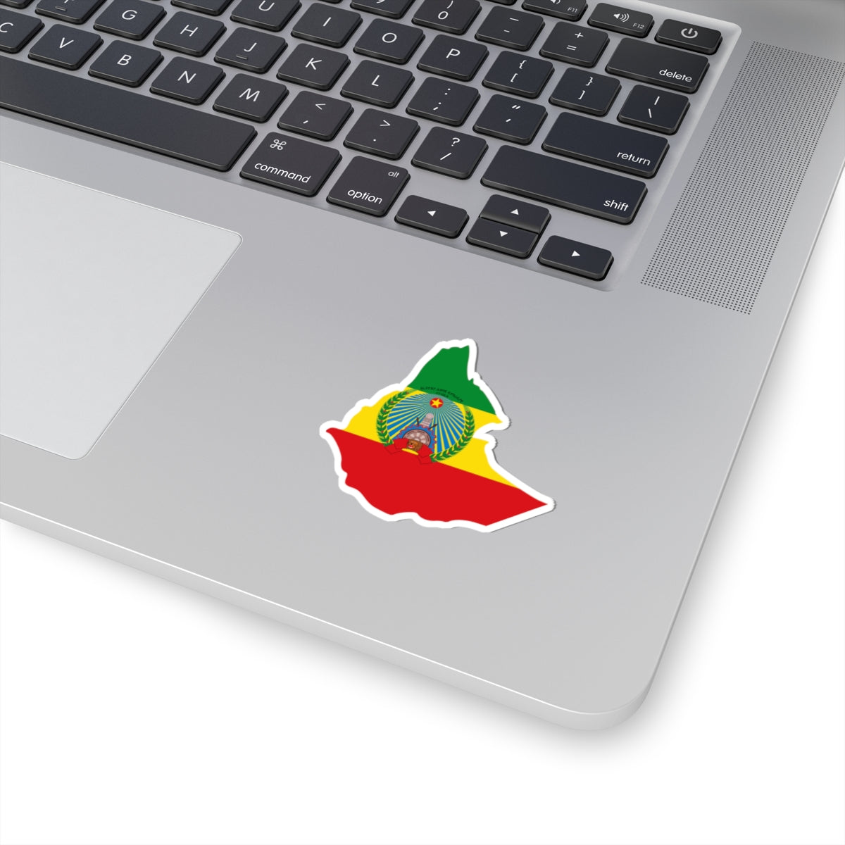 Flag map of Ethiopia 1987-1991 (Ethiopia) STICKER Vinyl Kiss-Cut Decal