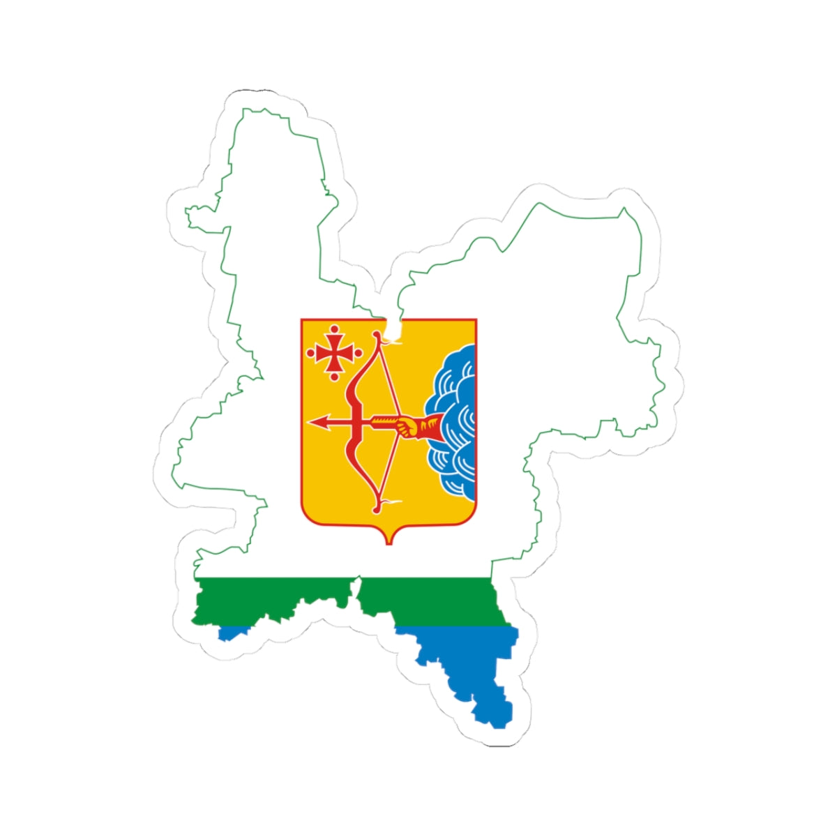 Flag-map of Kirov Oblast (Russia) STICKER Vinyl Kiss-Cut Decal
