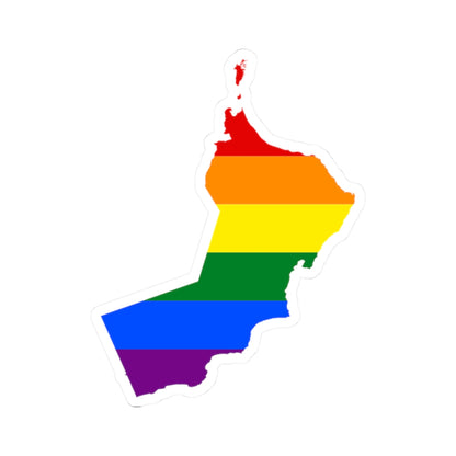 LGBT flag map of Oman (Oman) STICKER Vinyl Kiss-Cut Decal