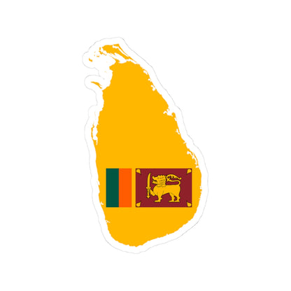 Sri Lanka Map Flag (Sri Lanka) STICKER Vinyl Kiss-Cut Decal