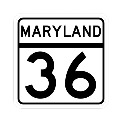 MD Route 36 (Maryland) (Road Sign) STICKER Vinyl Kiss-Cut Decal