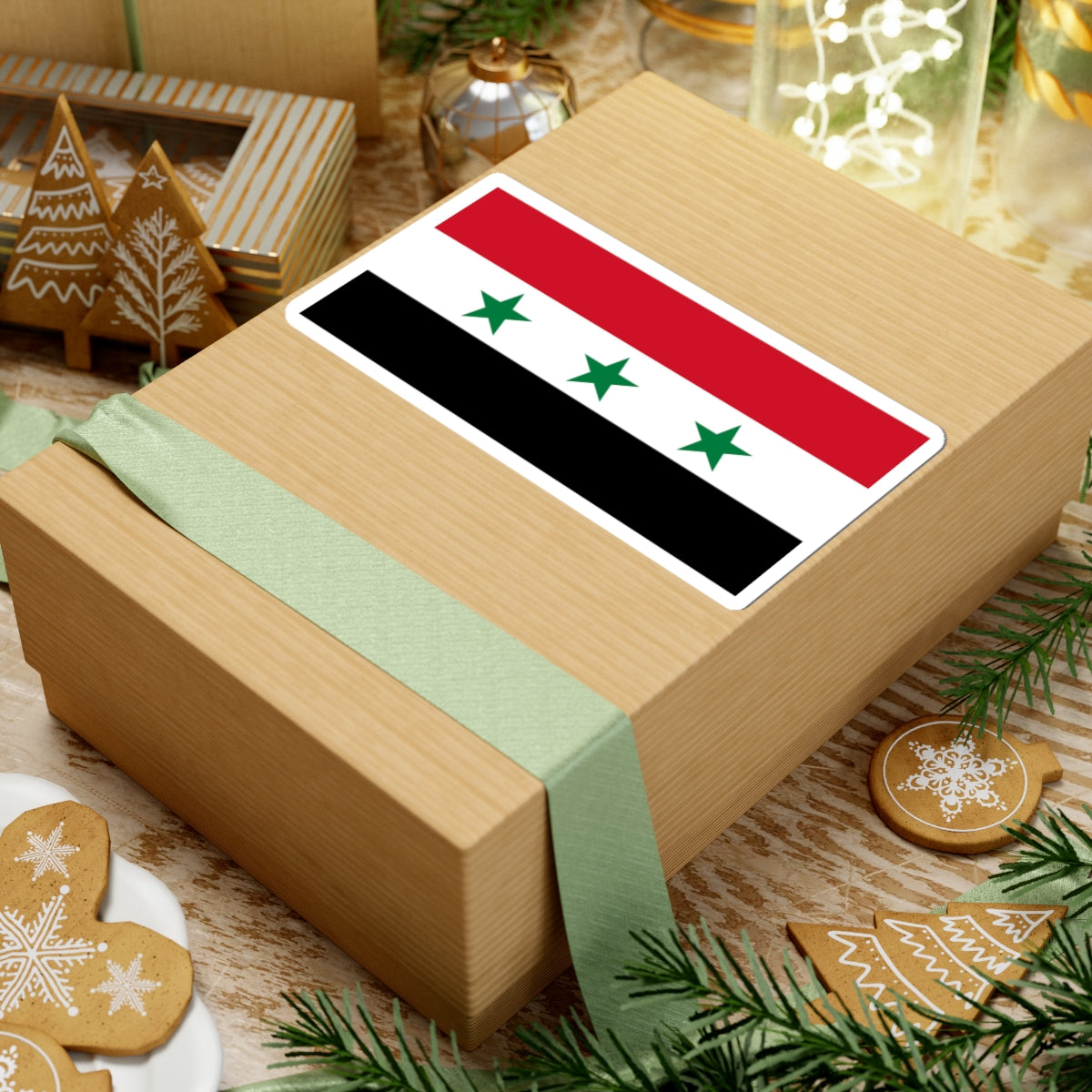 Flag of Syria 1963-1972 (Syria) STICKER Vinyl Kiss-Cut Decal