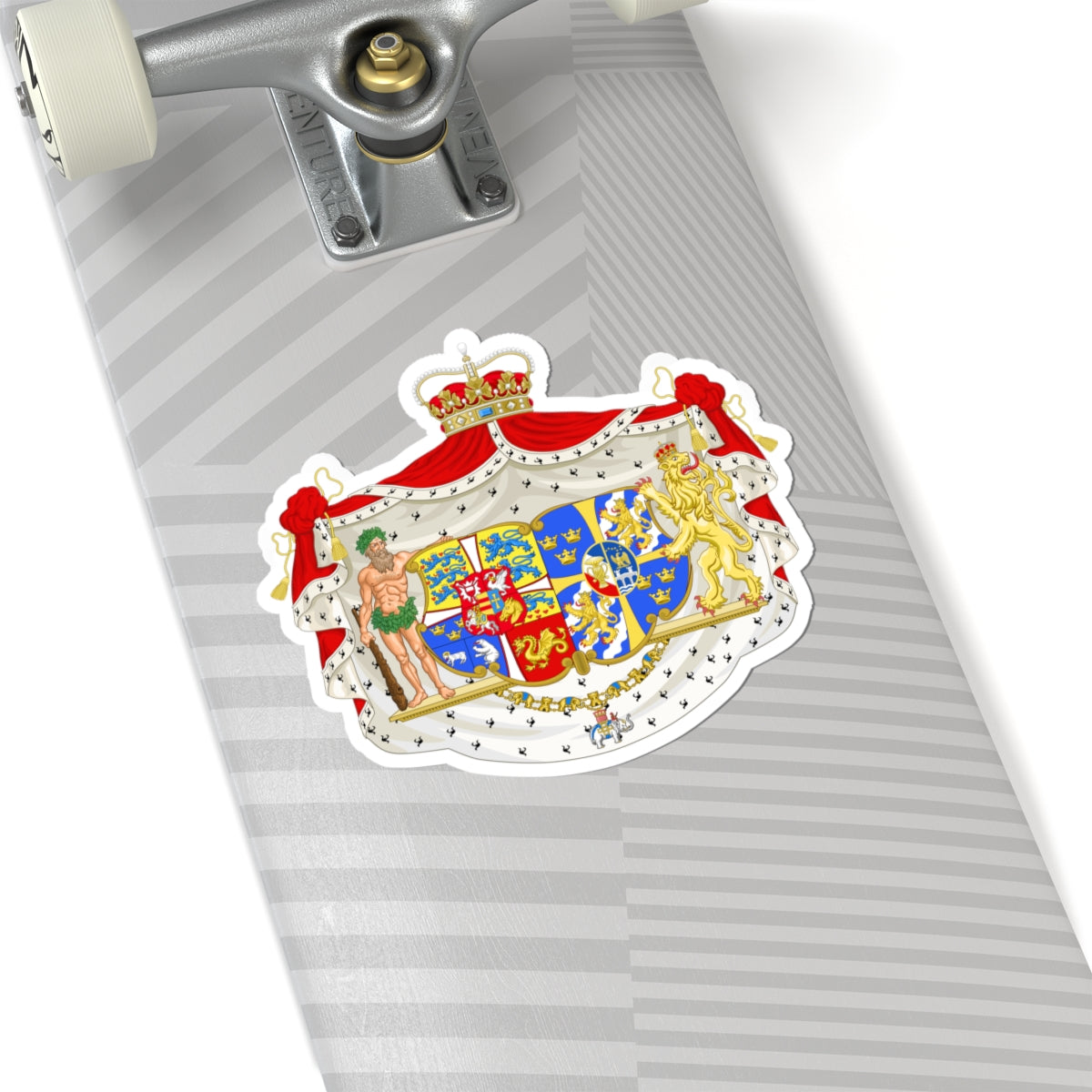 Armoiries de la Princesse Marguerite du Danemark (Denmark) (Coat of Arms) STICKER Vinyl Kiss-Cut Decal