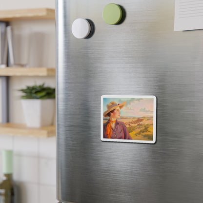 Overlooking the Herd (Magazine Illustration) Refrigerator Magnet