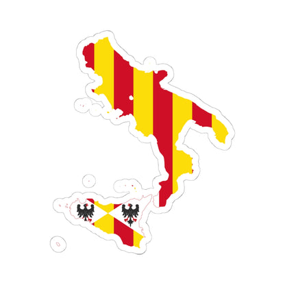 Flag map of the Kingdom of Sicily (Italy) STICKER Vinyl Kiss-Cut Decal