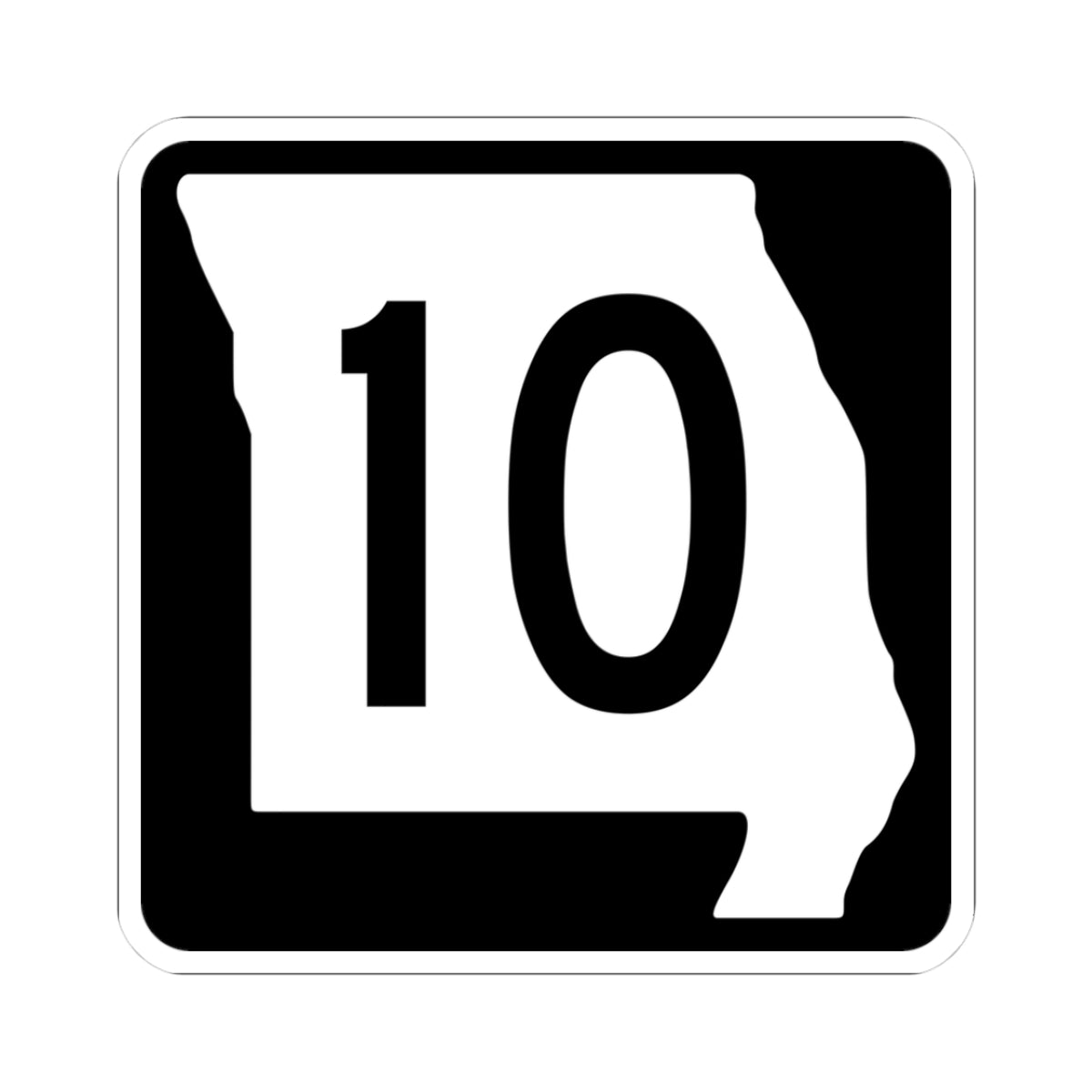 MO-10 (Missouri) (Road Sign) STICKER Vinyl Kiss-Cut Decal