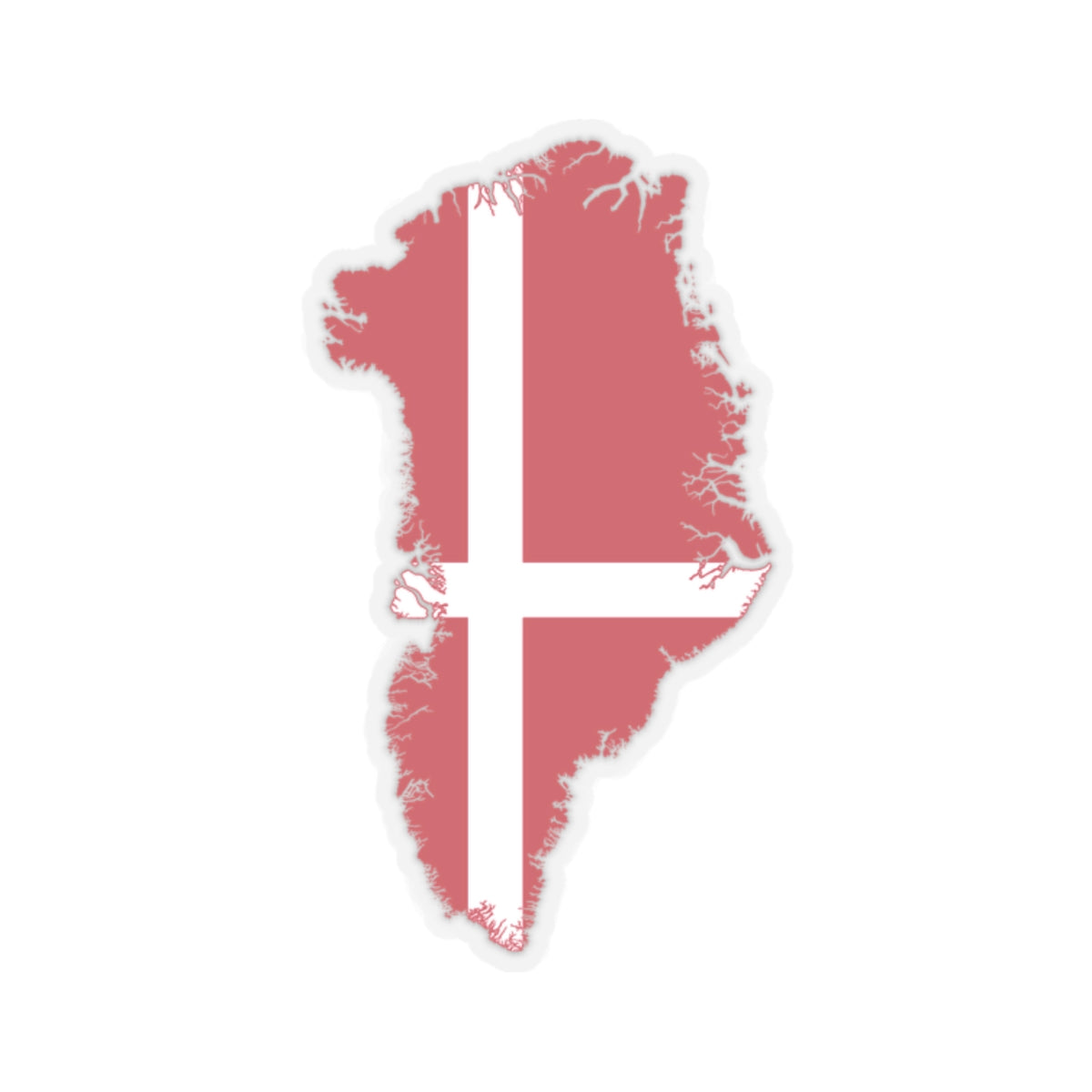 Flag map of Greenland Denmark (Denmark) STICKER Vinyl Kiss-Cut Decal
