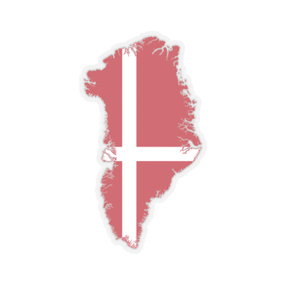 Flag map of Greenland Denmark (Denmark) STICKER Vinyl Kiss-Cut Decal