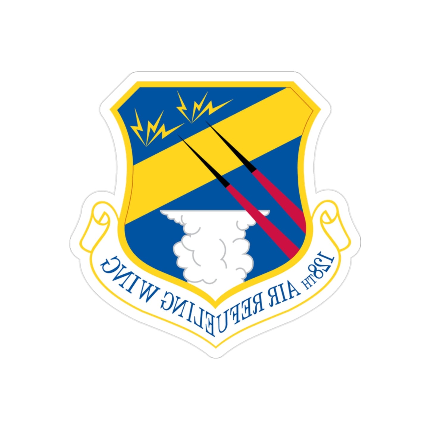 128th Air Refueling Wing (U.S. Air Force) REVERSE PRINT Transparent STICKER-2" × 2"-The Sticker Space