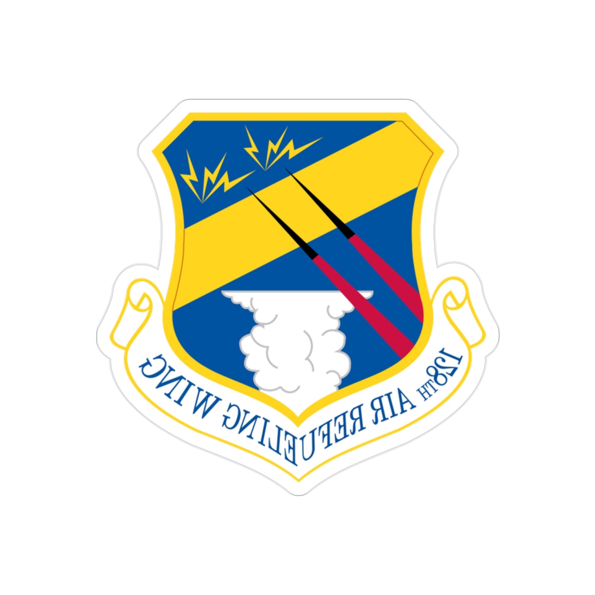 128th Air Refueling Wing (U.S. Air Force) REVERSE PRINT Transparent STICKER-2" × 2"-The Sticker Space