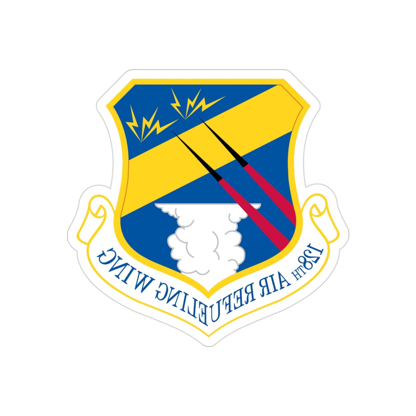 128th Air Refueling Wing (U.S. Air Force) REVERSE PRINT Transparent STICKER-3" × 3"-The Sticker Space