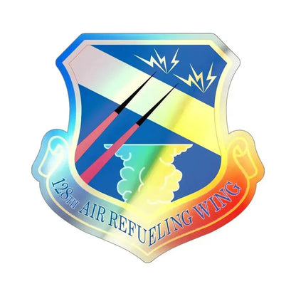 128th Air Refueling Wing (U.S. Air Force) Holographic STICKER Die-Cut Vinyl Decal 4 Inch Holographic - The Sticker Space