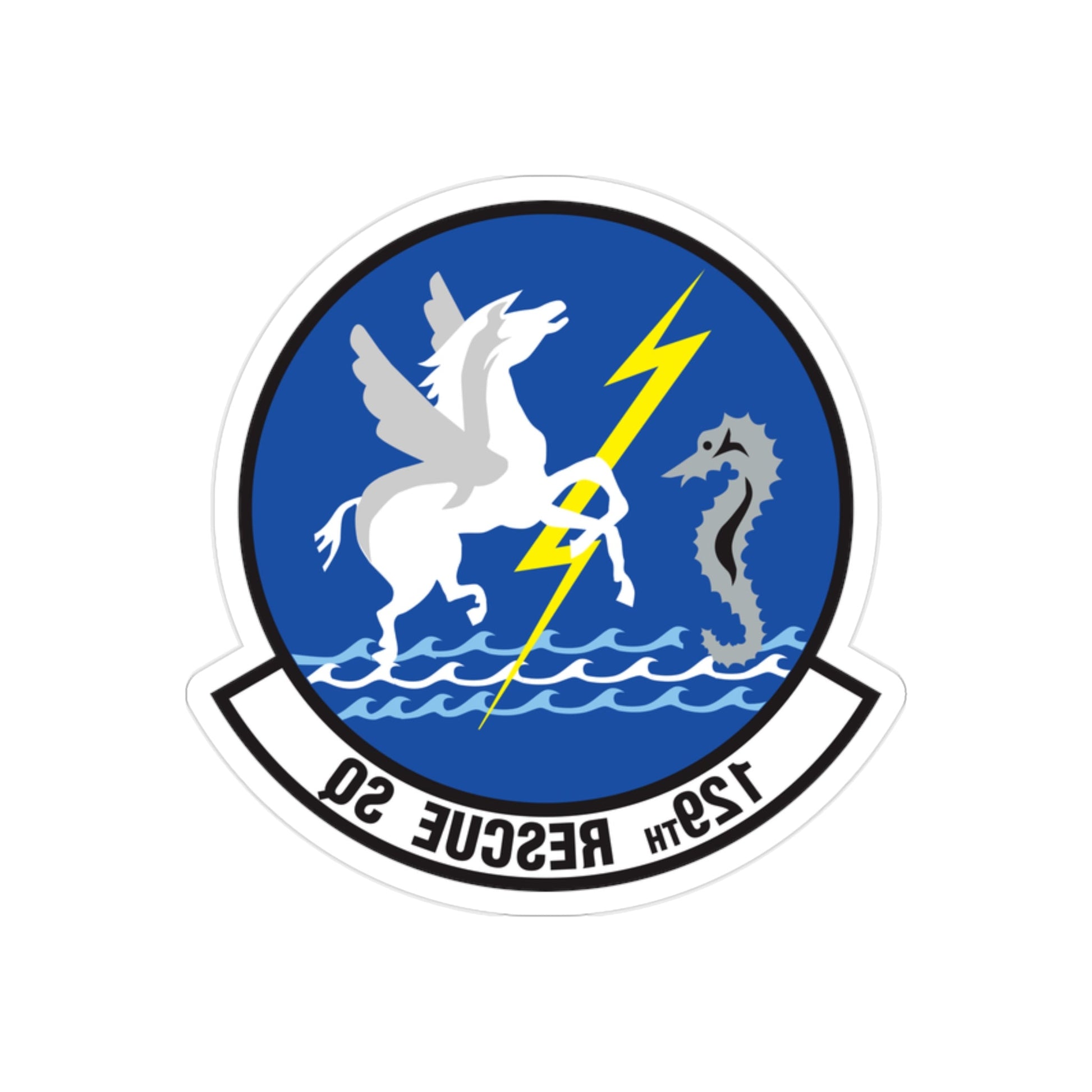 129 Rescue Squadron (U.S. Air Force) REVERSE PRINT Transparent STICKER-2" × 2"-The Sticker Space