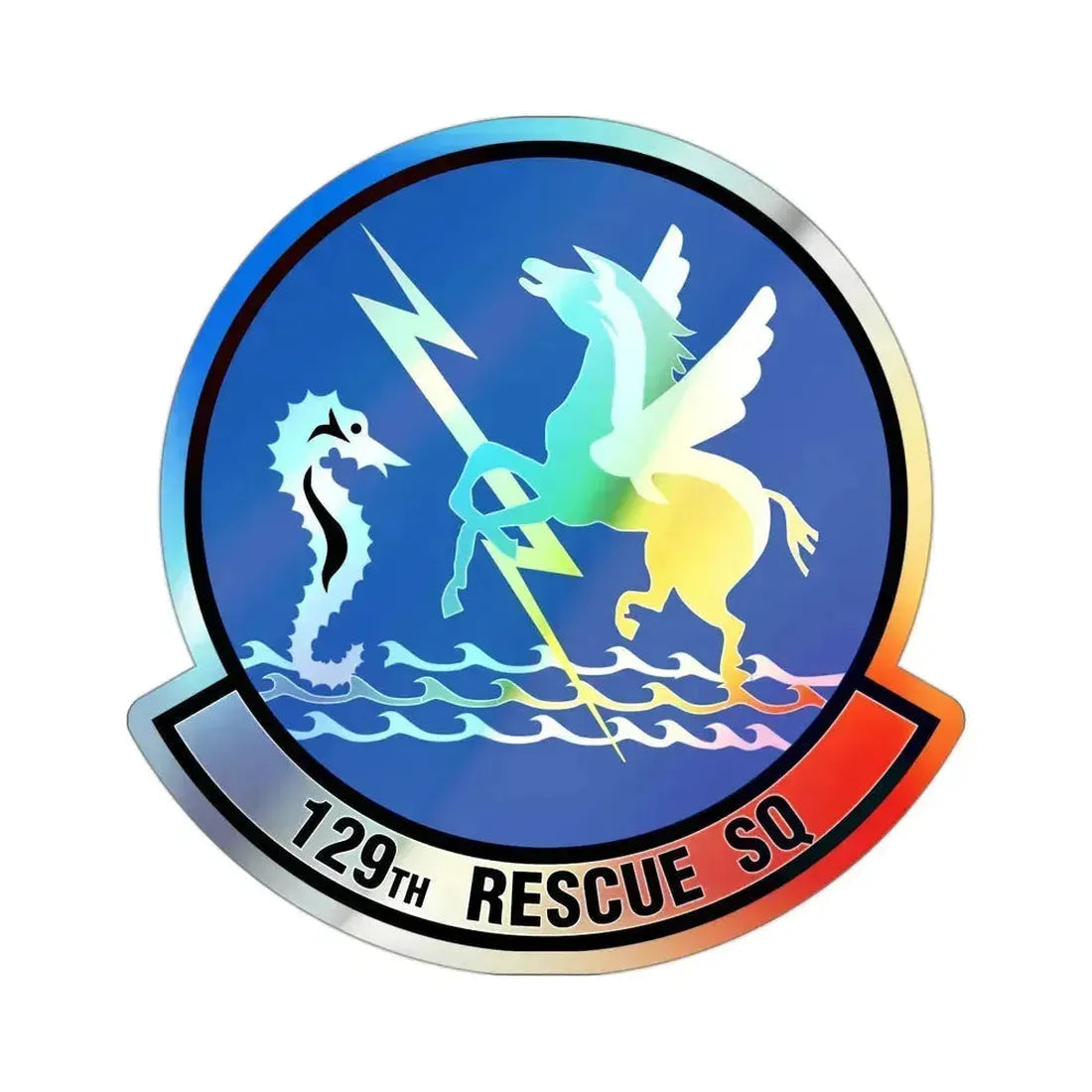 129 Rescue Squadron (U.S. Air Force) Holographic STICKER Die-Cut Vinyl Decal 3 Inch Holographic - The Sticker Space