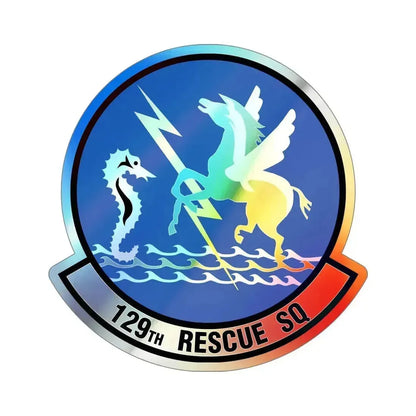 129 Rescue Squadron (U.S. Air Force) Holographic STICKER Die-Cut Vinyl Decal 5 Inch Holographic - The Sticker Space