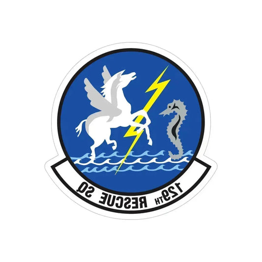 129 Rescue Squadron (U.S. Air Force) REVERSE PRINT Transparent Die-Cut STICKER 6 Inch Die-Cut Transparent - The Sticker Space