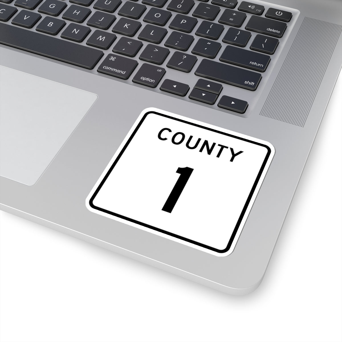 County 1 square (Minnesota) (Road Sign) STICKER Vinyl Kiss-Cut Decal