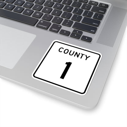 County 1 square (Minnesota) (Road Sign) STICKER Vinyl Kiss-Cut Decal