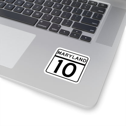 MD Route 10 (Maryland) (Road Sign) STICKER Vinyl Kiss-Cut Decal