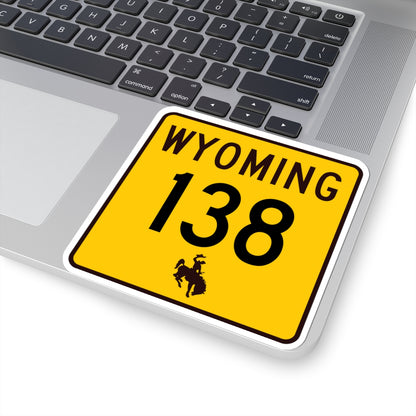 WY-138 (Wyoming) (Road Sign) STICKER Vinyl Kiss-Cut Decal