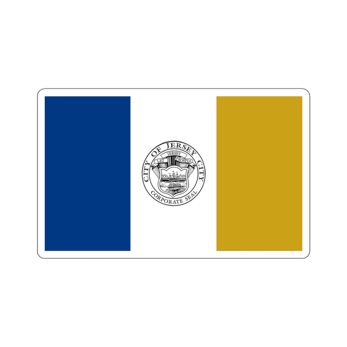 Flag of Jersey City - STICKER Vinyl Kiss-Cut Decal