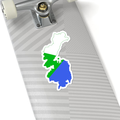 Flag-map of Khabarovsk Krai (Russia) STICKER Vinyl Kiss-Cut Decal
