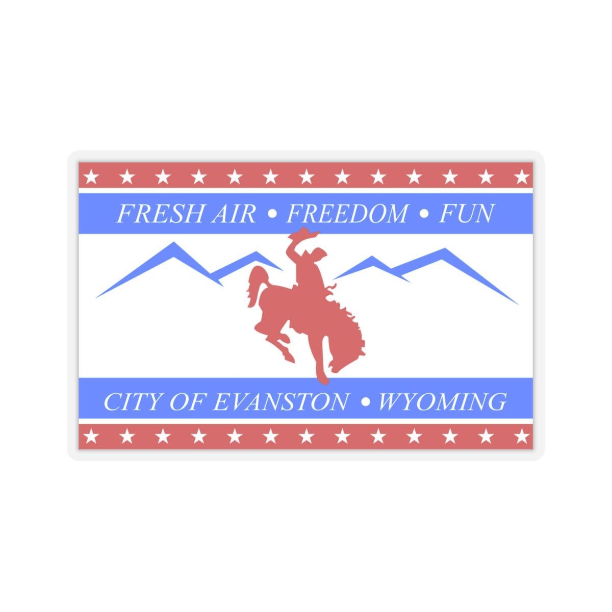 Flag of Evanston, Wyoming - STICKER Vinyl Kiss-Cut Decal