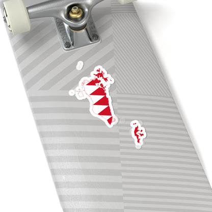 Flag-map of Bahrain2 (Bahrain) STICKER Vinyl Kiss-Cut Decal