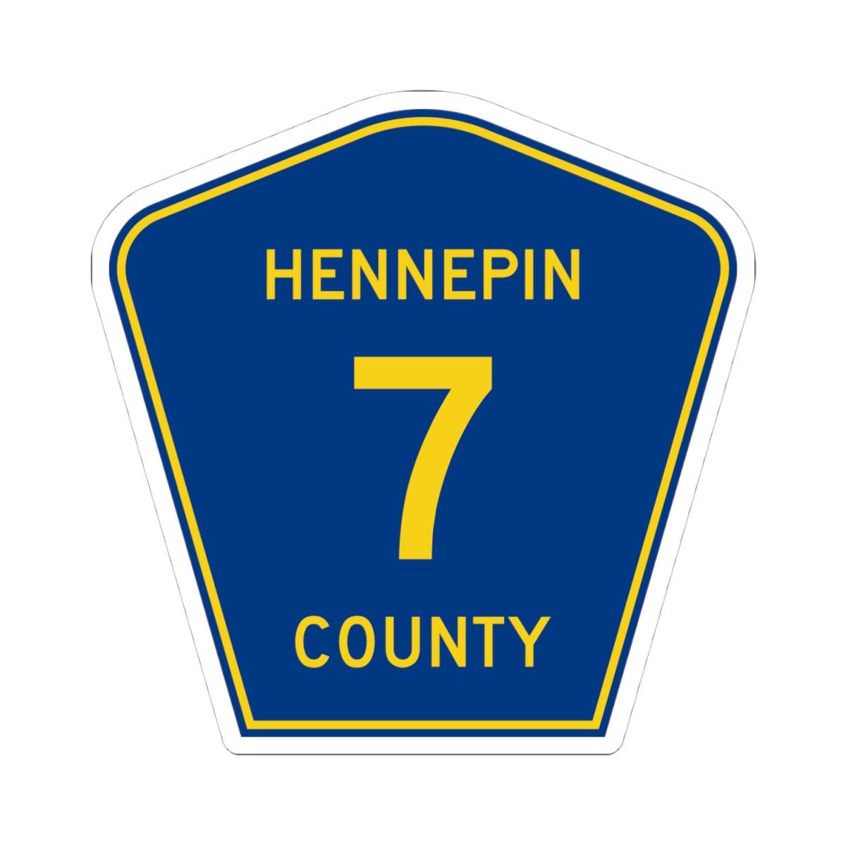 Hennepin County 7 (Minnesota) (Road Sign) STICKER Vinyl Kiss-Cut Decal