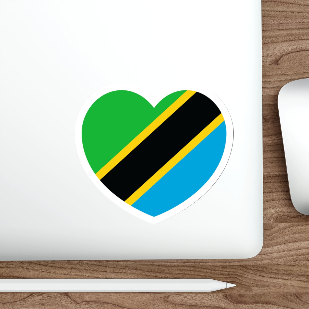 Heart Flag of Tanzania - STICKER Vinyl Die-Cut Decal