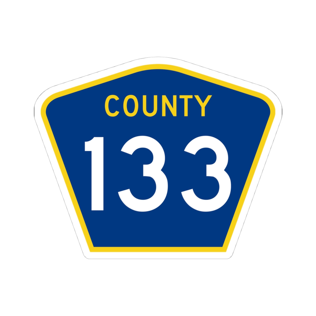County 133 MN (Minnesota) (Road Sign) STICKER Vinyl Kiss-Cut Decal
