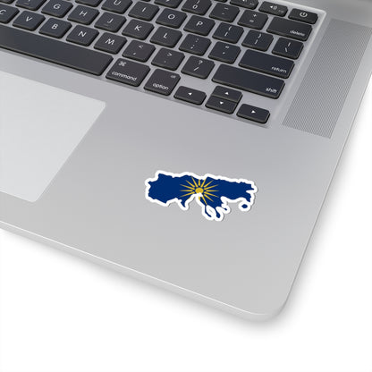 Flag-map of Greek Macedonia (Greece) STICKER Vinyl Kiss-Cut Decal