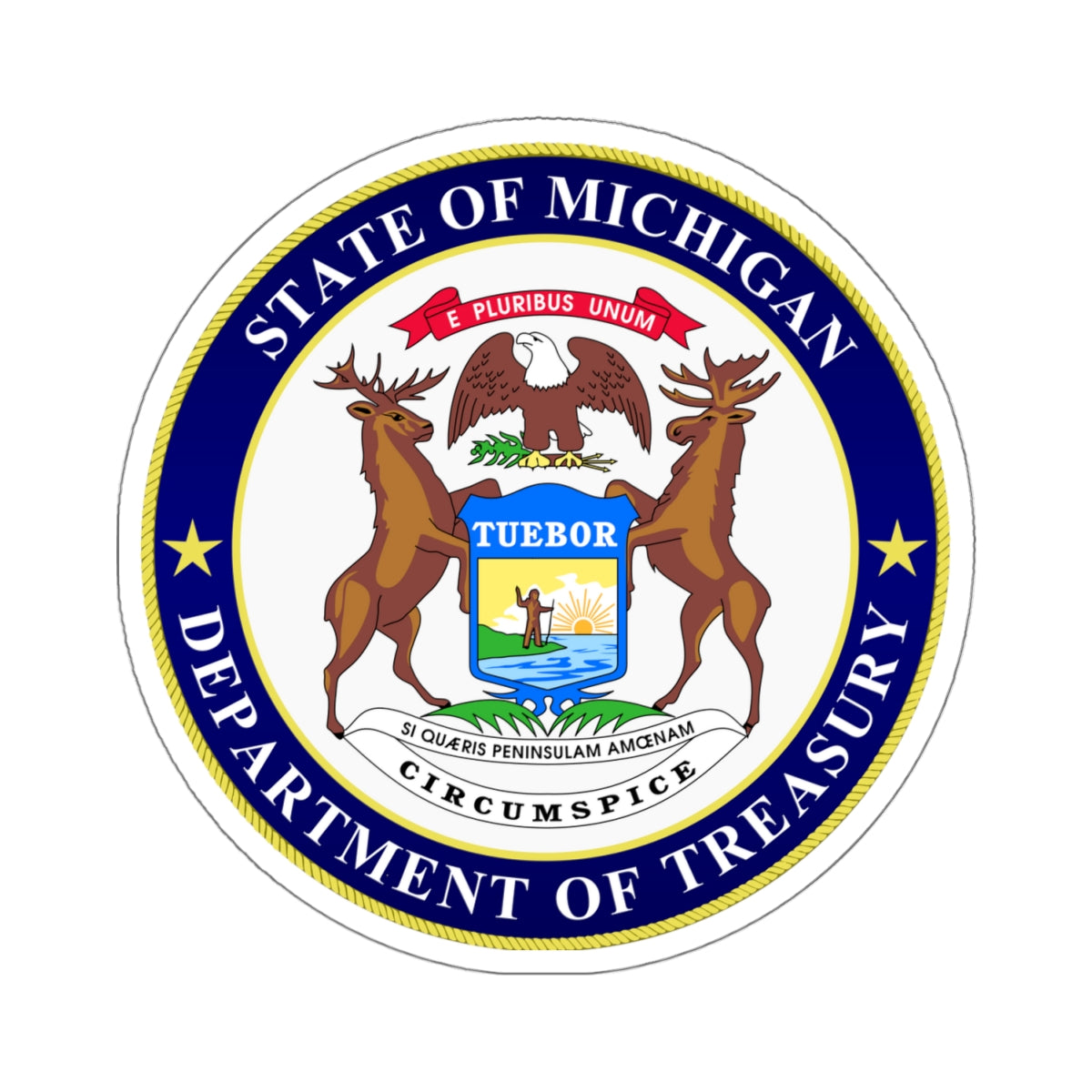 Seal of Michigan Department of Treasury - STICKER Vinyl Kiss-Cut Decal