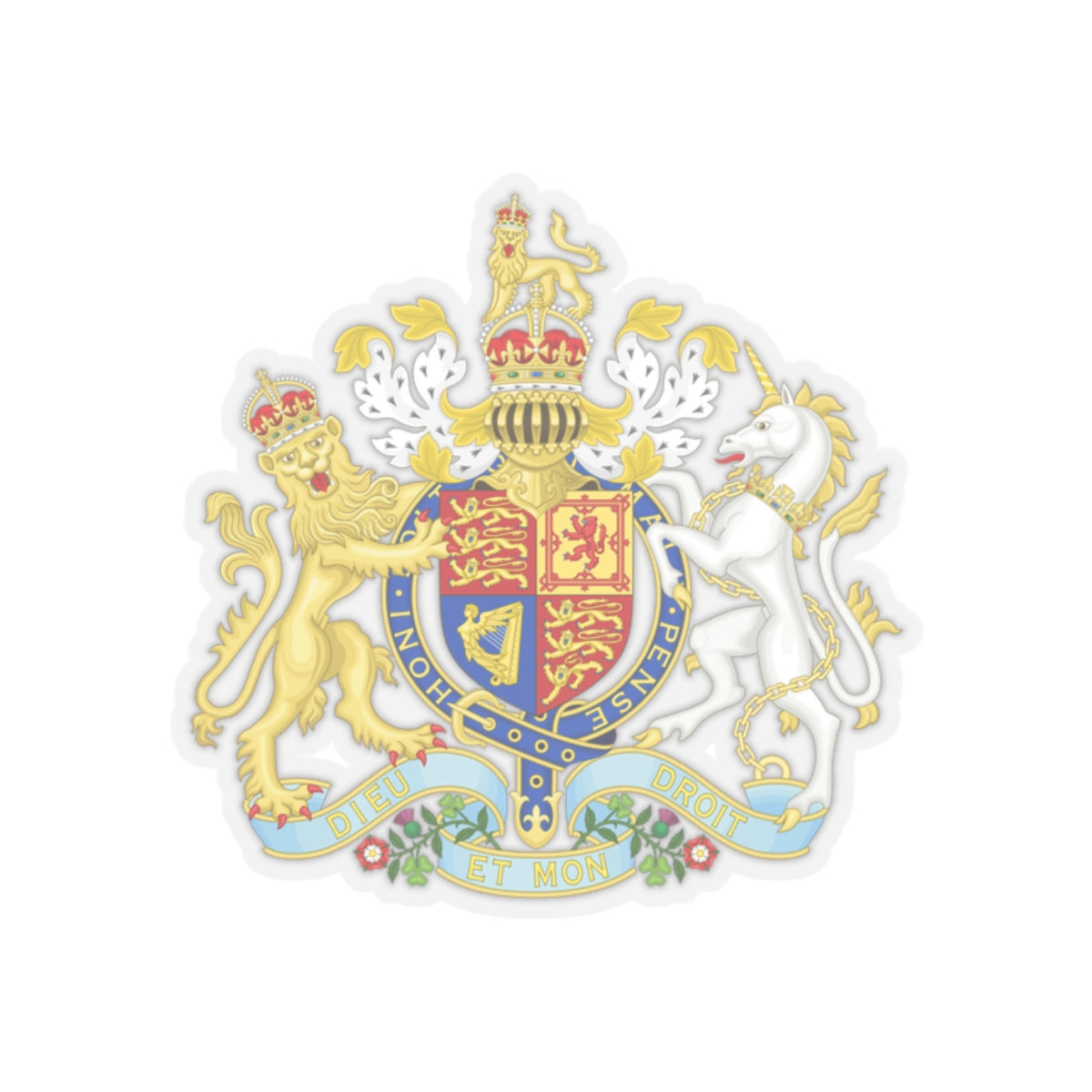 Coat of arms of the United Kingdom (1901-1952) - STICKER Vinyl Kiss-Cut Decal