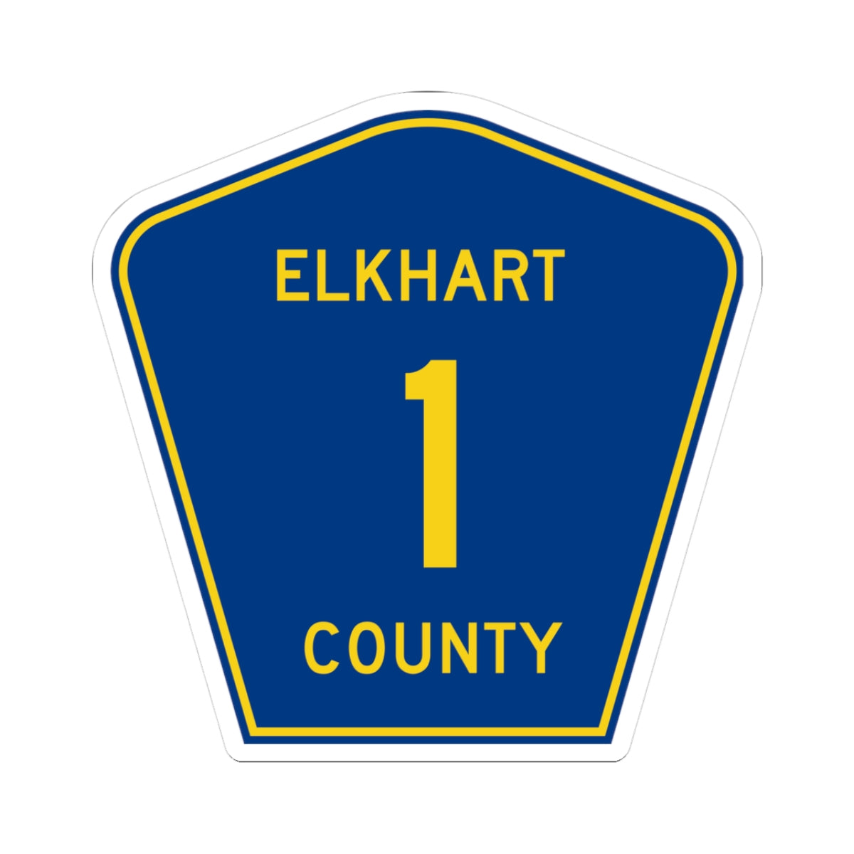 Elkhart County Road 1 IN (Indiana) (Road Sign) STICKER Vinyl Kiss-Cut Decal