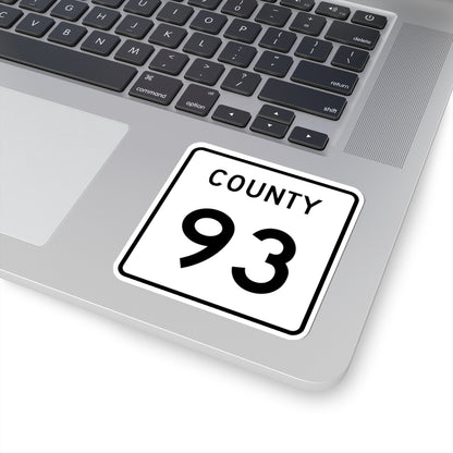 County 93 square (Minnesota) (Road Sign) STICKER Vinyl Kiss-Cut Decal