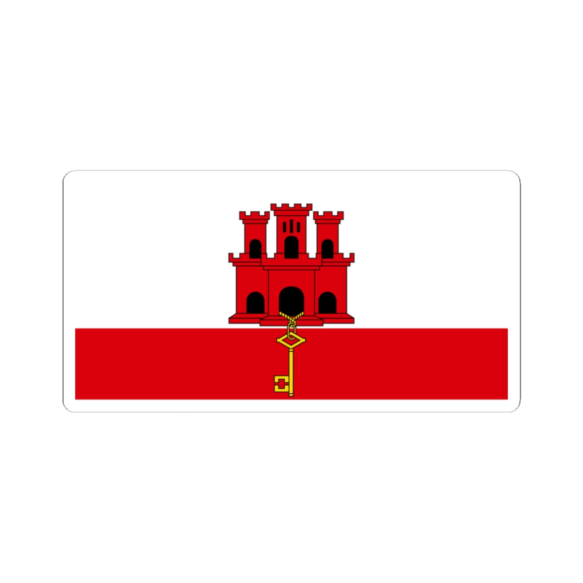 Flag of Gibraltar (United Kingdom) STICKER Vinyl Kiss-Cut Decal